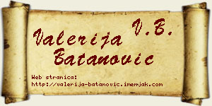 Valerija Batanović vizit kartica